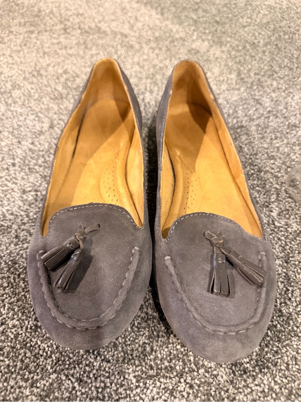 Classic Suede Tassel Loafers in Gray - Women's Slip-Ons, size 9M